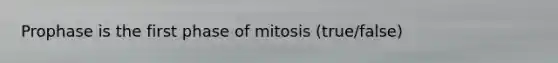 Prophase is the first phase of mitosis (true/false)