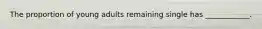 The proportion of young adults remaining single has ____________.