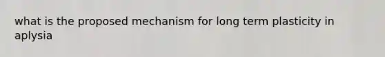 what is the proposed mechanism for long term plasticity in aplysia