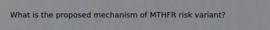 What is the proposed mechanism of MTHFR risk variant?