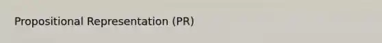 Propositional Representation (PR)