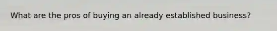 What are the pros of buying an already established business?