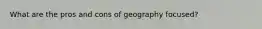 What are the pros and cons of geography focused?