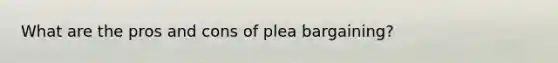 What are the pros and cons of plea bargaining?