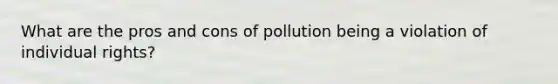 What are the pros and cons of pollution being a violation of individual rights?