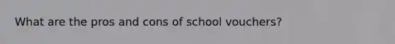 What are the pros and cons of school vouchers?