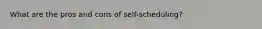 What are the pros and cons of self-scheduling?