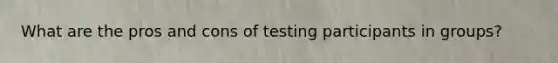 What are the pros and cons of testing participants in groups?