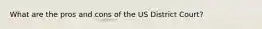 What are the pros and cons of the US District Court?