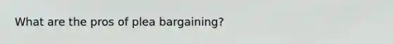 What are the pros of plea bargaining?