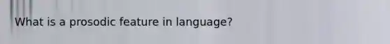 What is a prosodic feature in language?