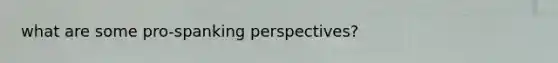 what are some pro-spanking perspectives?