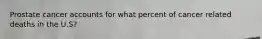 Prostate cancer accounts for what percent of cancer related deaths in the U.S?