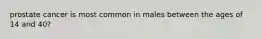 prostate cancer is most common in males between the ages of 14 and 40?
