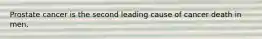 Prostate cancer is the second leading cause of cancer death in men.