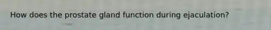 How does the prostate gland function during ejaculation?