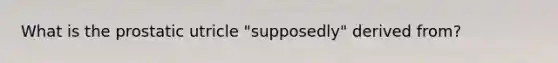 What is the prostatic utricle "supposedly" derived from?