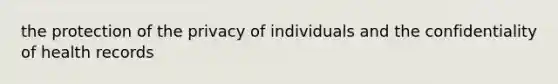 the protection of the privacy of individuals and the confidentiality of health records