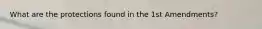 What are the protections found in the 1st Amendments?