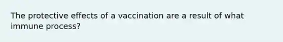 The protective effects of a vaccination are a result of what immune process?