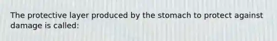 The protective layer produced by the stomach to protect against damage is called: