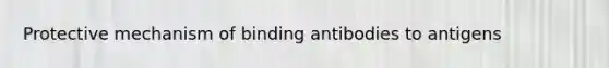 Protective mechanism of binding antibodies to antigens