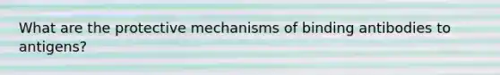 What are the protective mechanisms of binding antibodies to antigens?