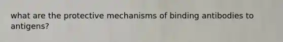 what are the protective mechanisms of binding antibodies to antigens?