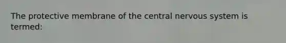 The protective membrane of the central nervous system is termed: