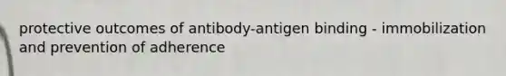 protective outcomes of antibody-antigen binding - immobilization and prevention of adherence