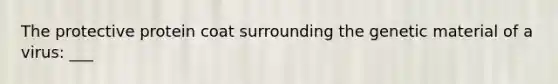 The protective protein coat surrounding the genetic material of a virus: ___