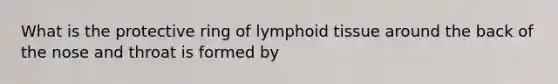 What is the protective ring of lymphoid tissue around the back of the nose and throat is formed by