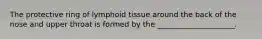 The protective ring of lymphoid tissue around the back of the nose and upper throat is formed by the _____________________.