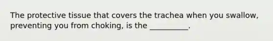 The protective tissue that covers the trachea when you swallow, preventing you from choking, is the __________.