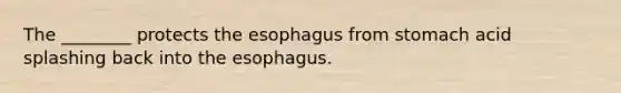 The ________ protects the esophagus from stomach acid splashing back into the esophagus.