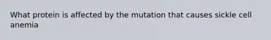 What protein is affected by the mutation that causes sickle cell anemia