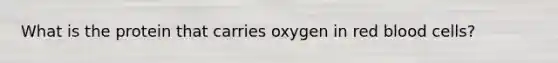 What is the protein that carries oxygen in red blood cells?