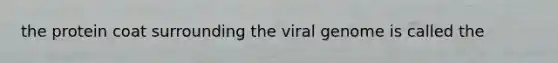 the protein coat surrounding the viral genome is called the