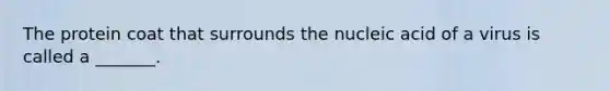 The protein coat that surrounds the nucleic acid of a virus is called a _______.