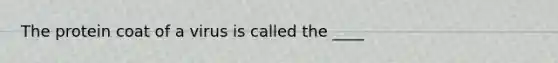 The protein coat of a virus is called the ____