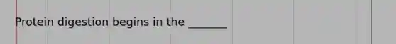 Protein digestion begins in the _______