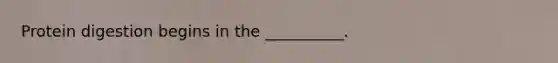 Protein digestion begins in the __________.