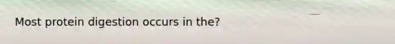 Most protein digestion occurs in the?
