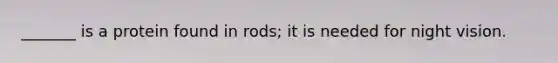 _______ is a protein found in rods; it is needed for night vision.