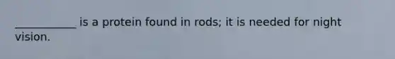 ___________ is a protein found in rods; it is needed for night vision.