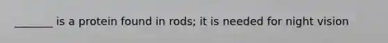 _______ is a protein found in rods; it is needed for night vision
