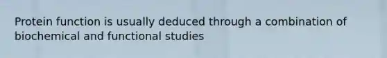 Protein function is usually deduced through a combination of biochemical and functional studies