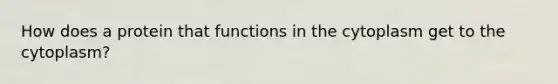 How does a protein that functions in the cytoplasm get to the cytoplasm?
