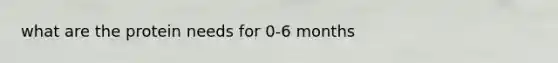 what are the protein needs for 0-6 months