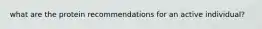 what are the protein recommendations for an active individual?